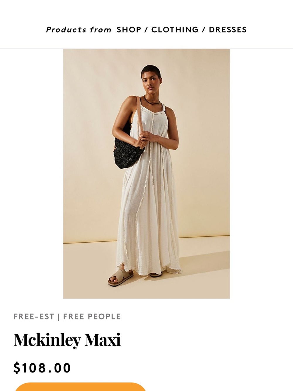 FREE PEOPLE Boho Cream Maxi Sundress with Ruffle Trim - Picture 6 of 6